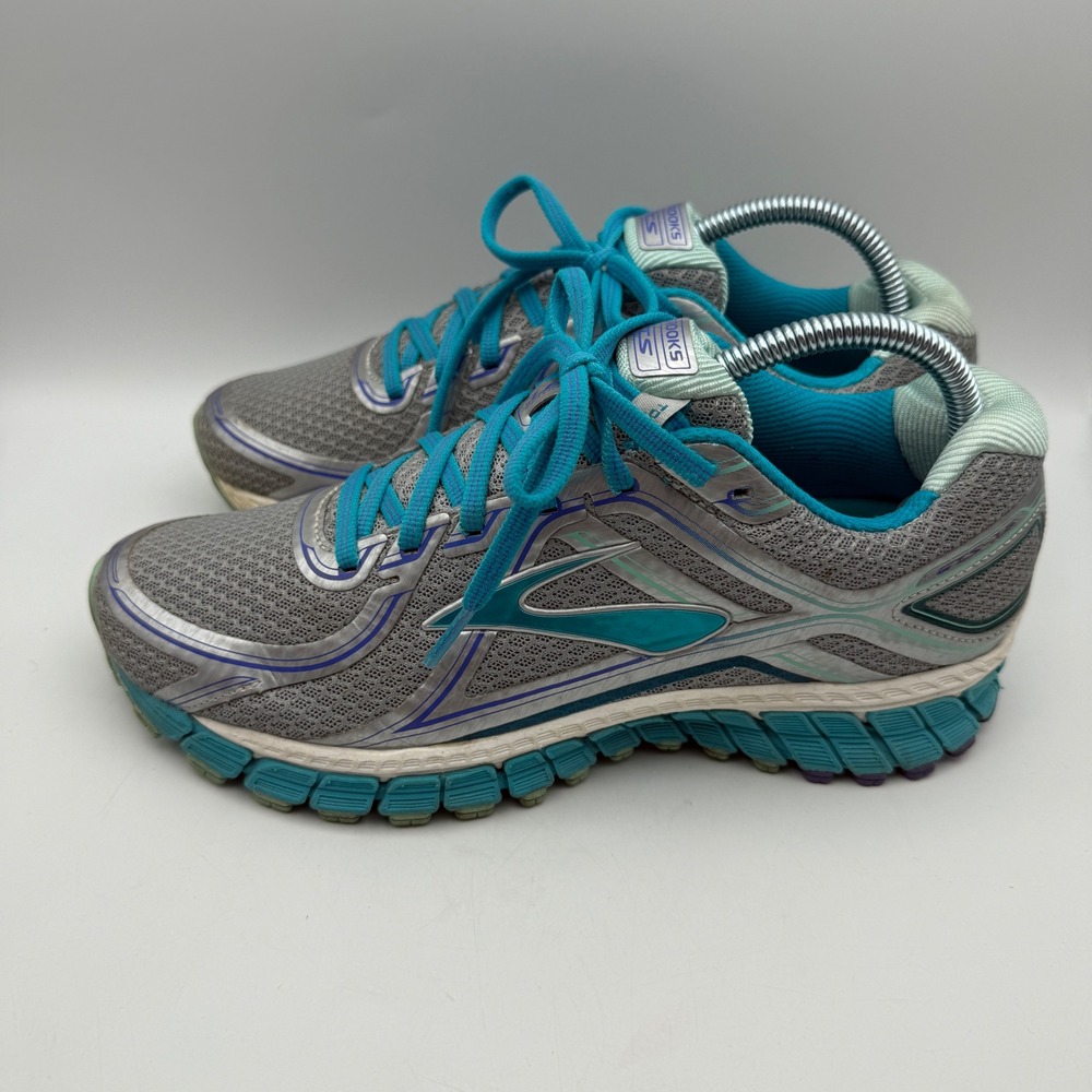 Brooks Adrenaline GTS 16 Running Shoes Womens 9 Wide Grey Teal Comfort